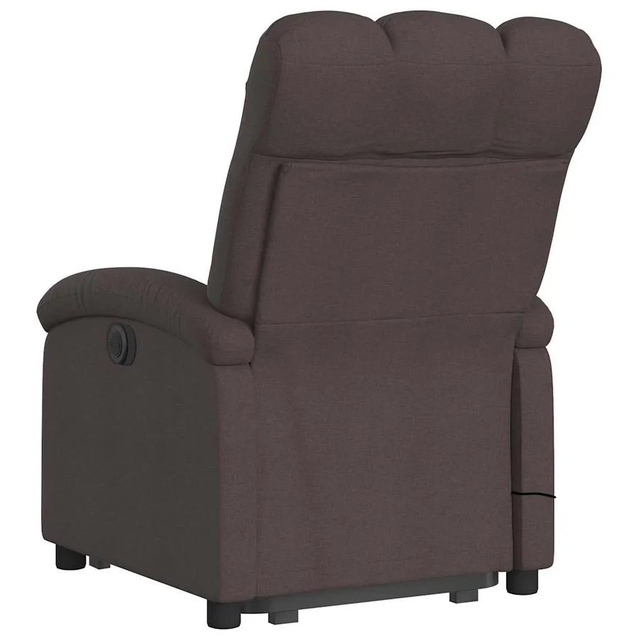 Fauteuil inclinable de massage électrique Marron foncé Tissu - 5