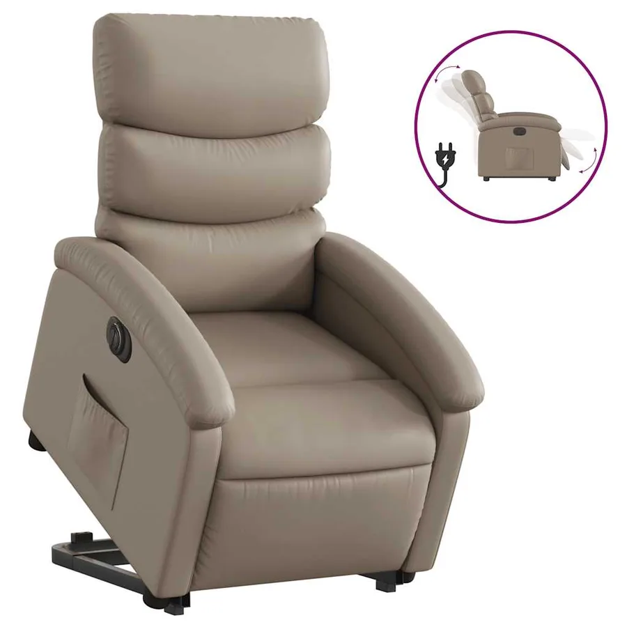 Fauteuil inclinable électrique cappuccino similicuir - 2