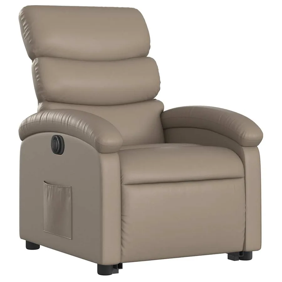 Fauteuil inclinable électrique cappuccino similicuir - 4