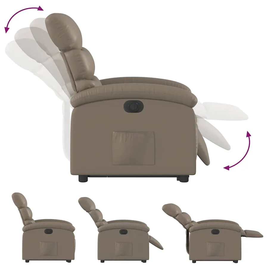 Fauteuil inclinable électrique cappuccino similicuir - 7