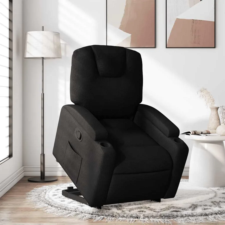 Fauteuil inclinable noir tissu - 16