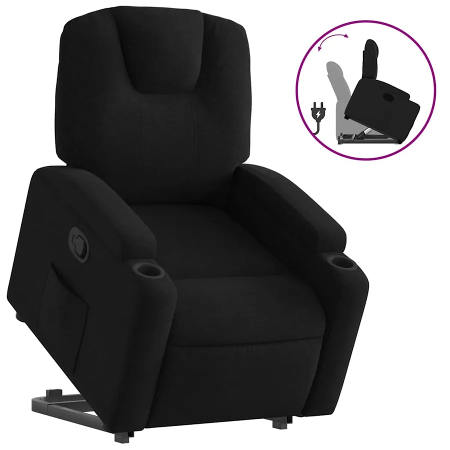 Fauteuil inclinable noir tissu - 2