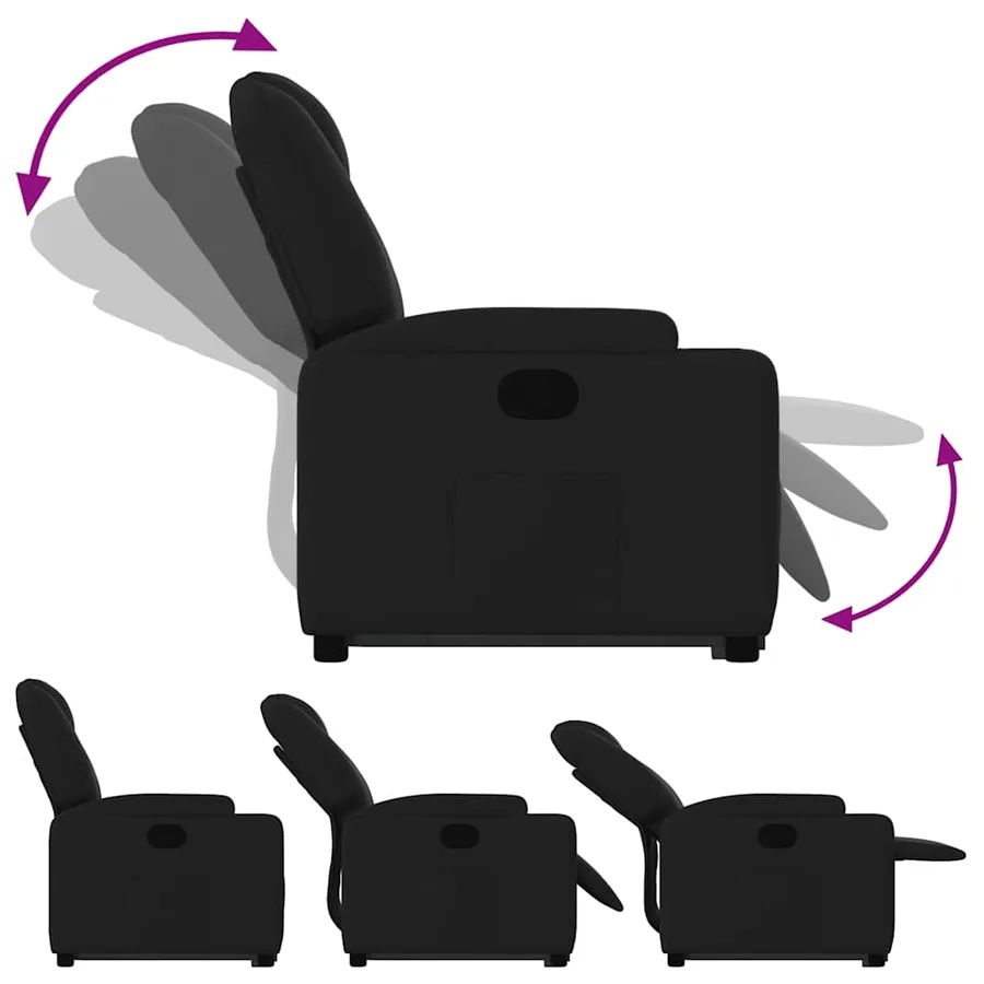 Fauteuil inclinable noir tissu - 7