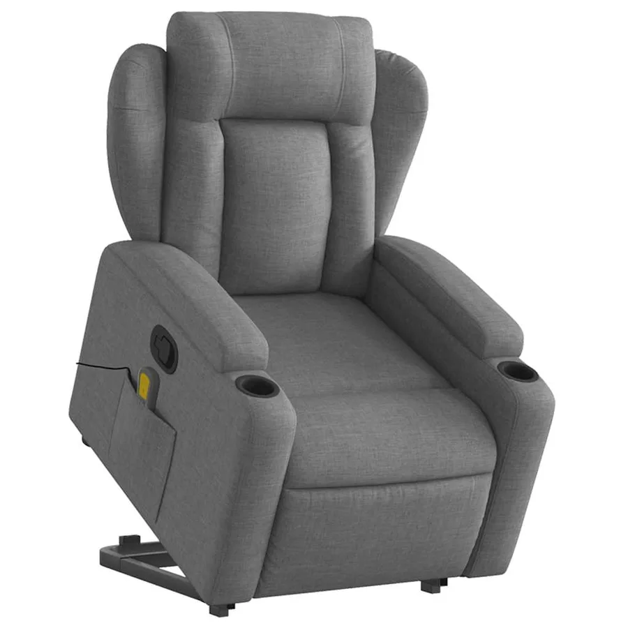 Fauteuil de massage inclinable Gris foncé Tissu - 3