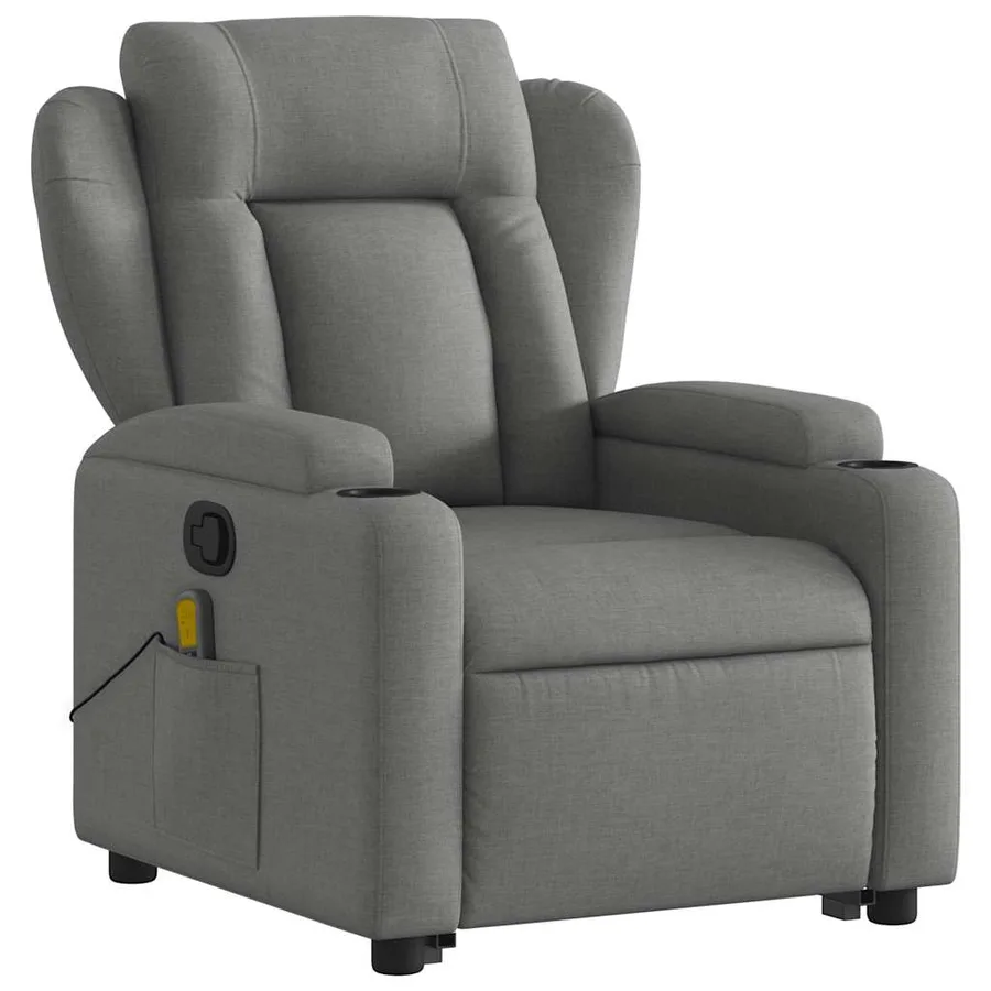 Fauteuil de massage inclinable Gris foncé Tissu - 4