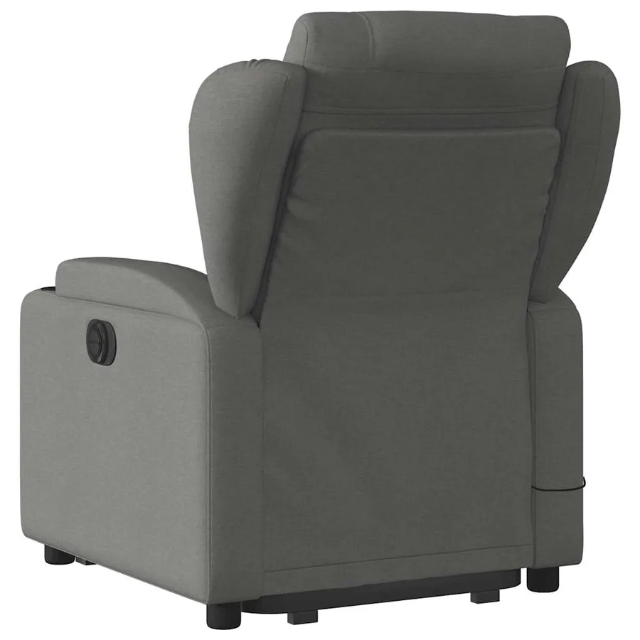 Fauteuil de massage inclinable Gris foncé Tissu - 5