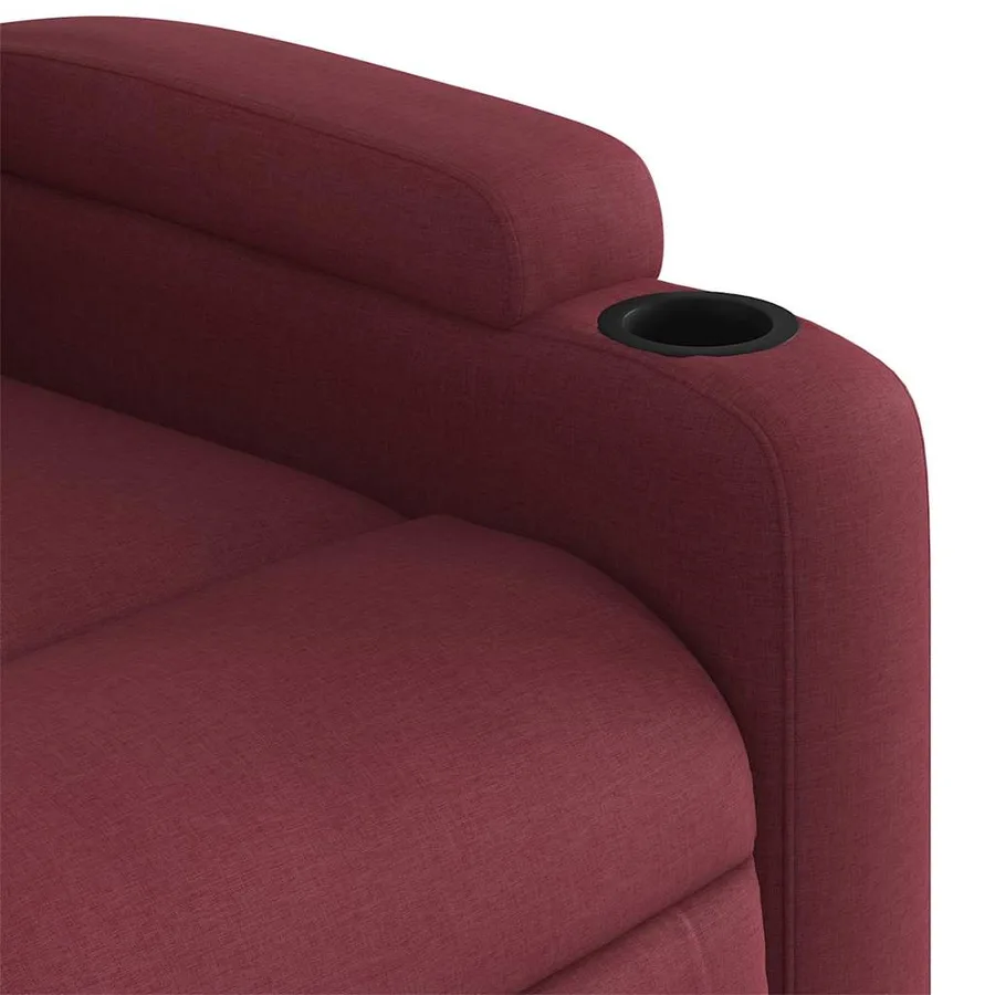 Fauteuil inclinable rouge bordeaux tissu - 11
