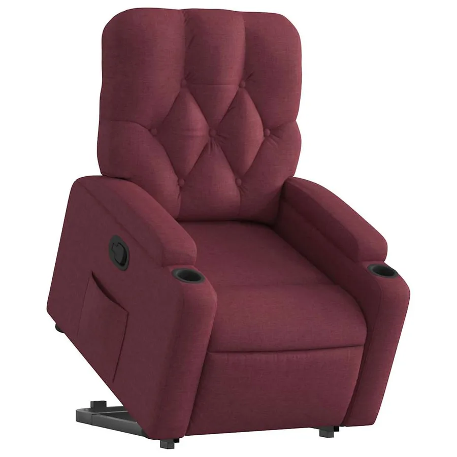 Fauteuil inclinable rouge bordeaux tissu - 3