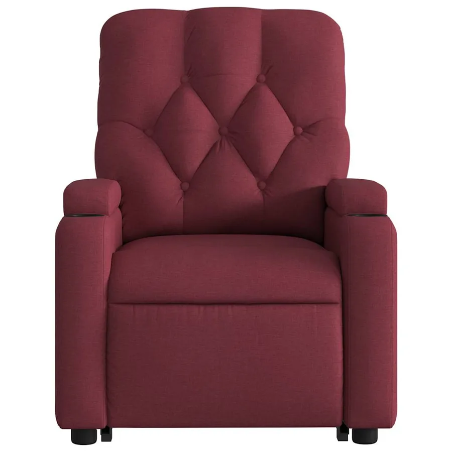 Fauteuil inclinable rouge bordeaux tissu - 9
