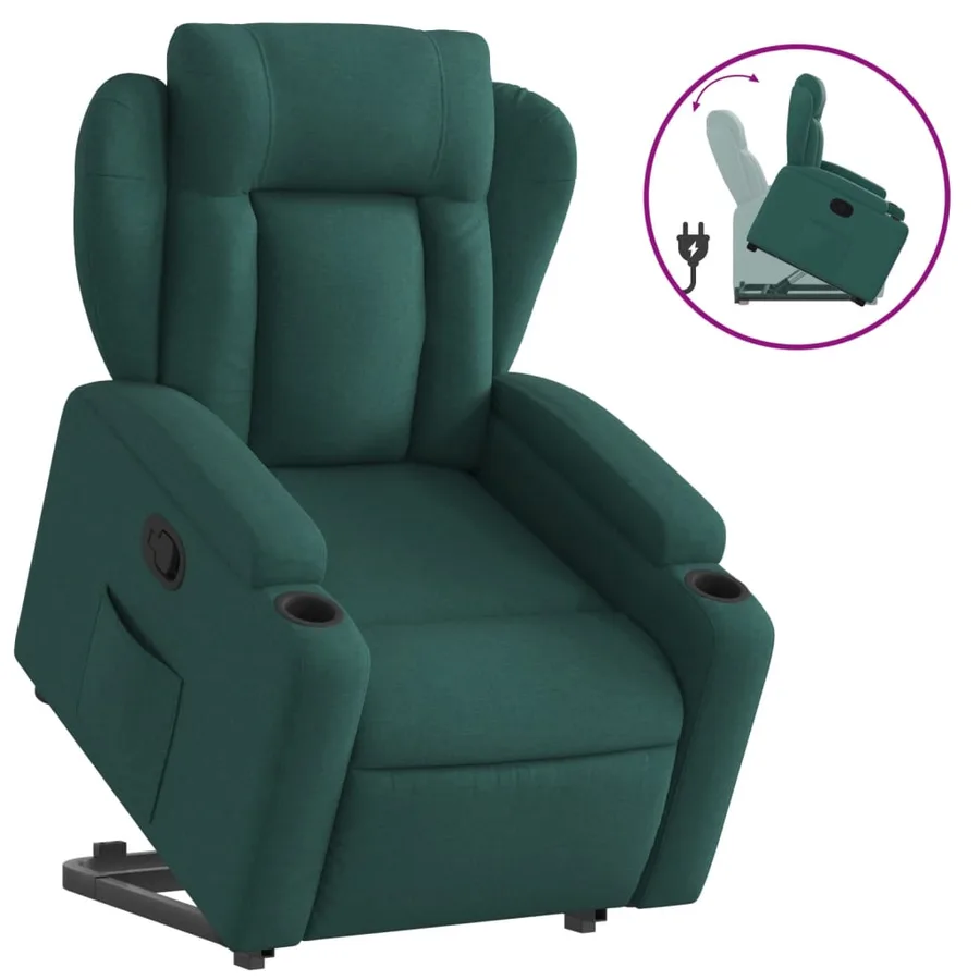 Fauteuil inclinable vert foncé tissu - 2