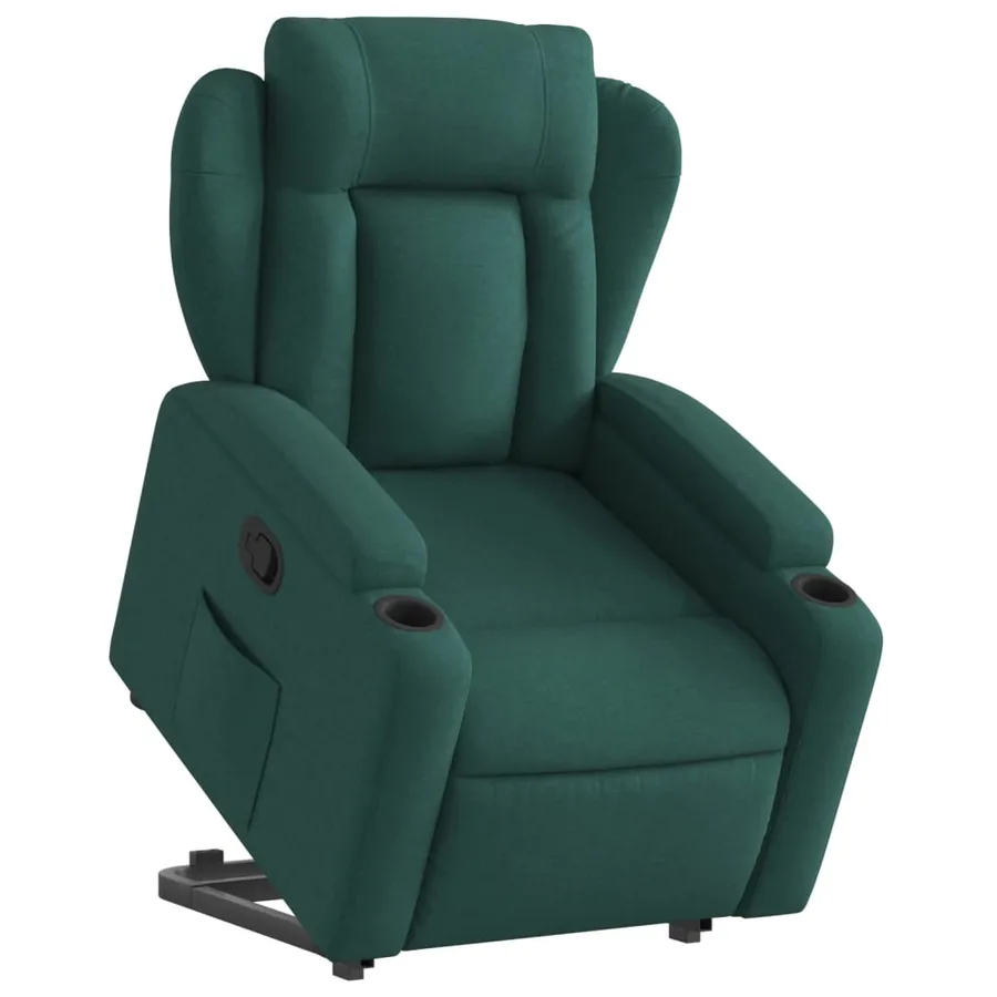 Fauteuil inclinable vert foncé tissu - 3