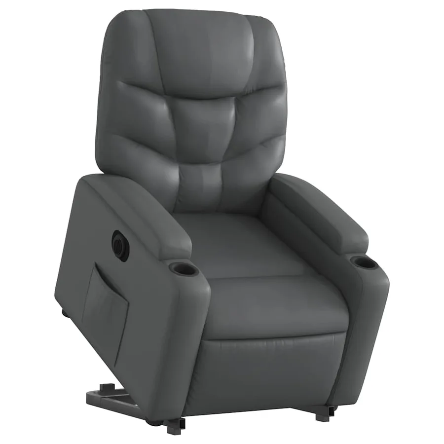 Fauteuil inclinable électrique gris similicuir - 3