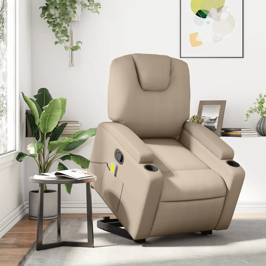 Fauteuil inclinable de massage Cappuccino Similicuir - 15