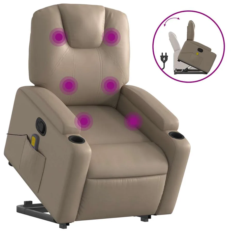 Fauteuil inclinable de massage Cappuccino Similicuir - 2