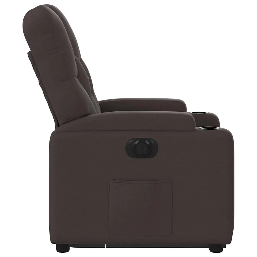 Fauteuil inclinable électrique marron foncé tissu - 10