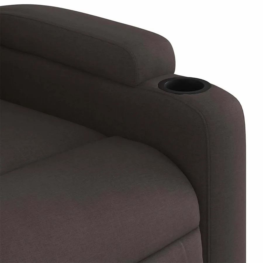 Fauteuil inclinable électrique marron foncé tissu - 12