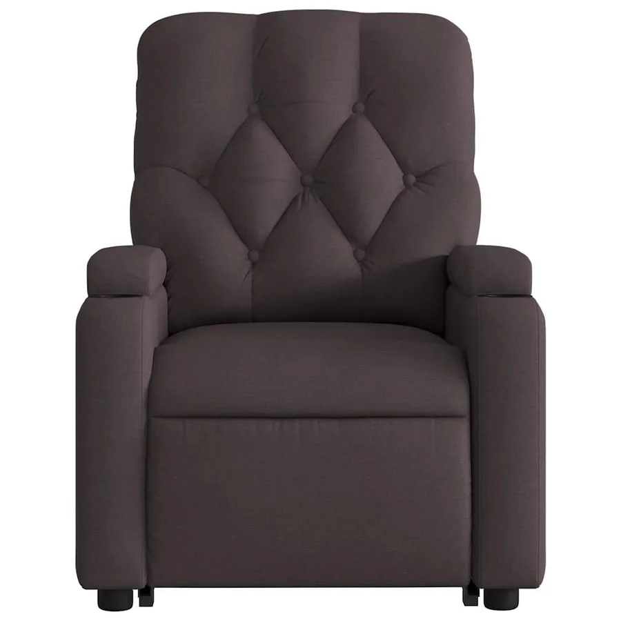 Fauteuil inclinable électrique marron foncé tissu - 9