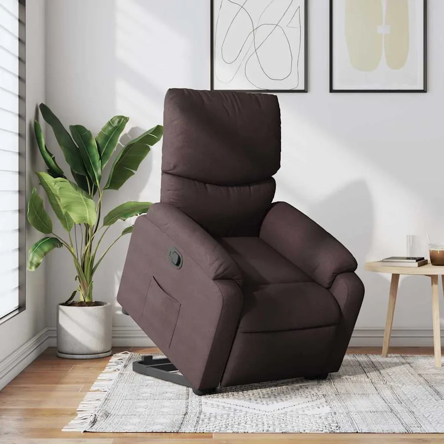 Fauteuil inclinable marron foncé tissu - 15