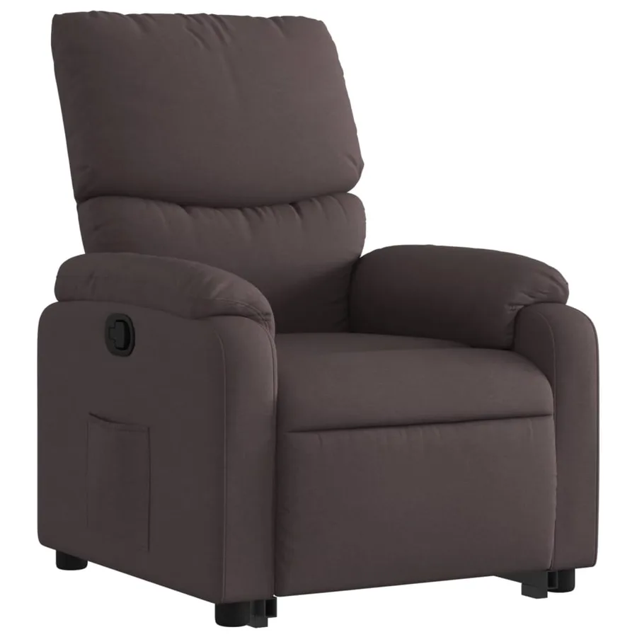 Fauteuil inclinable marron foncé tissu - 4