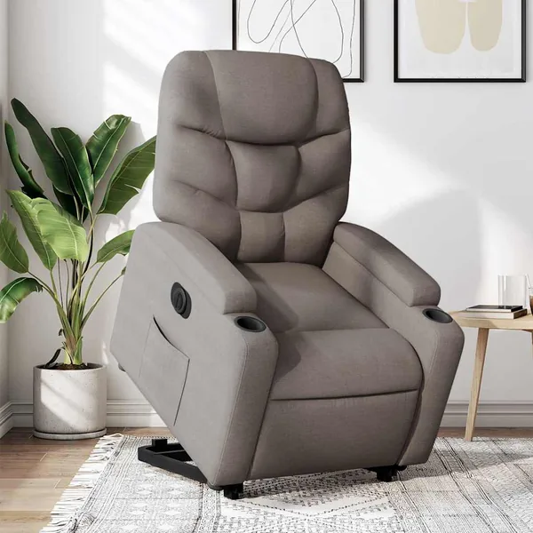 Fauteuil inclinable électrique taupe tissu