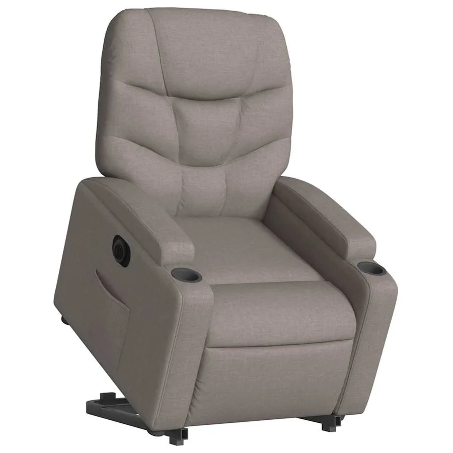 Fauteuil inclinable électrique taupe tissu - 3
