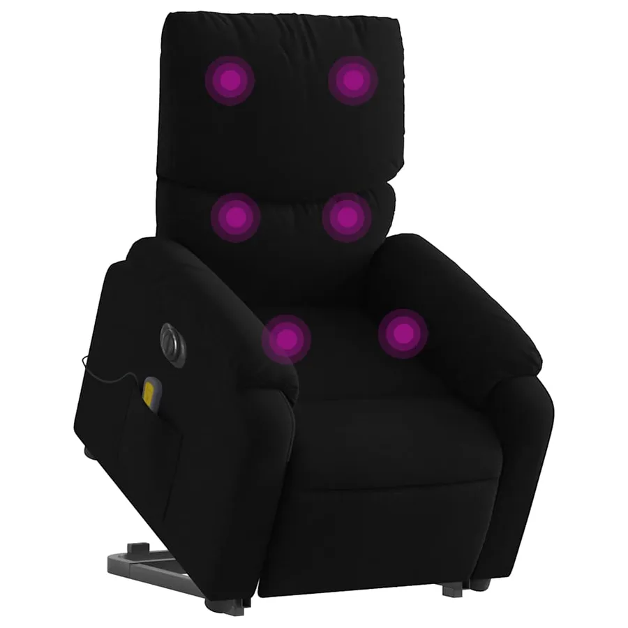 Fauteuil inclinable de massage électrique Noir Tissu - 3