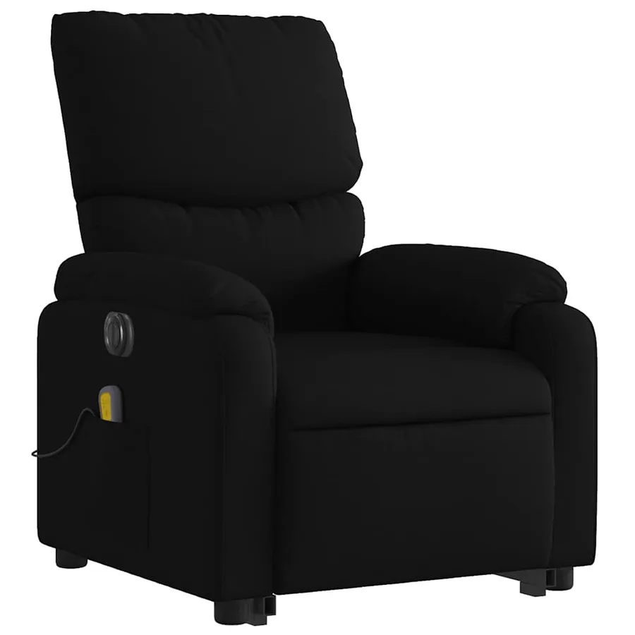 Fauteuil inclinable de massage électrique Noir Tissu - 4