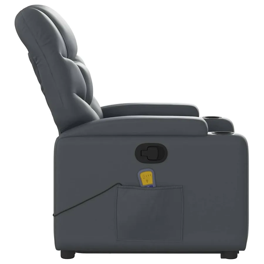 Fauteuil inclinable de massage Gris Similicuir - 10