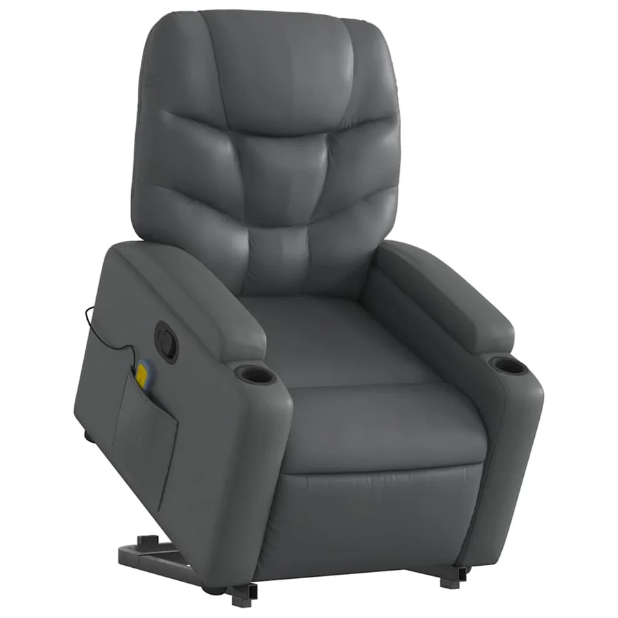 Fauteuil inclinable de massage Gris Similicuir - 3