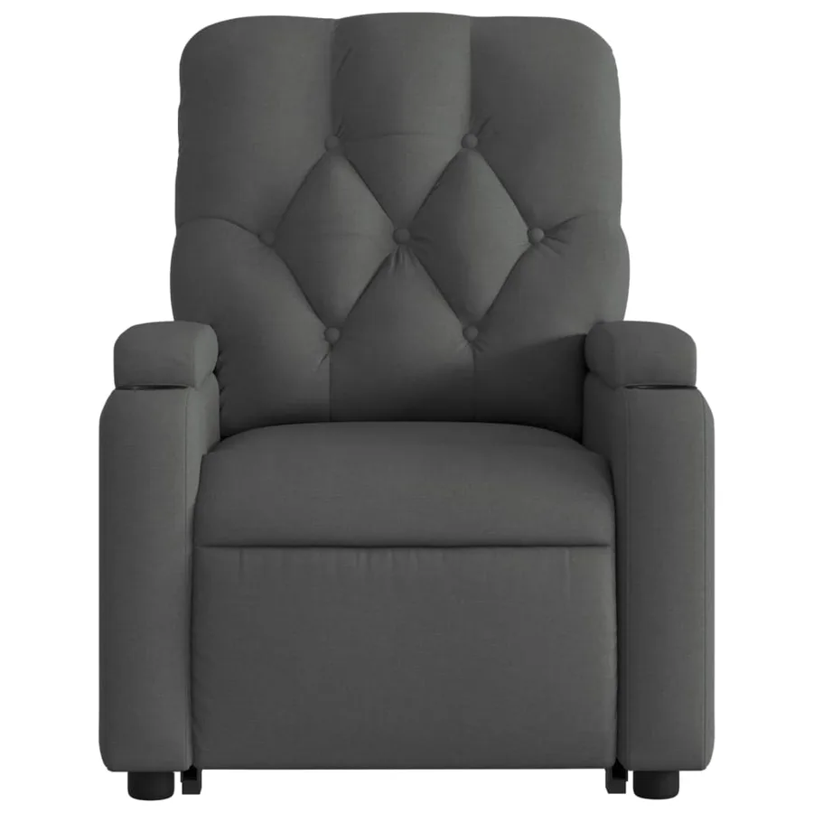 Fauteuil inclinable de massage électrique Gris foncé Tissu - 9