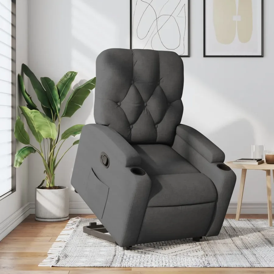 Fauteuil inclinable Gris foncé Tissu - 15