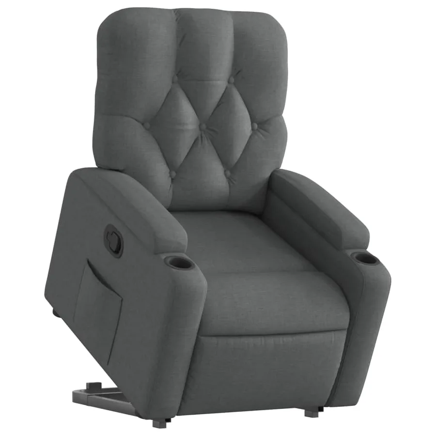 Fauteuil inclinable Gris foncé Tissu - 3