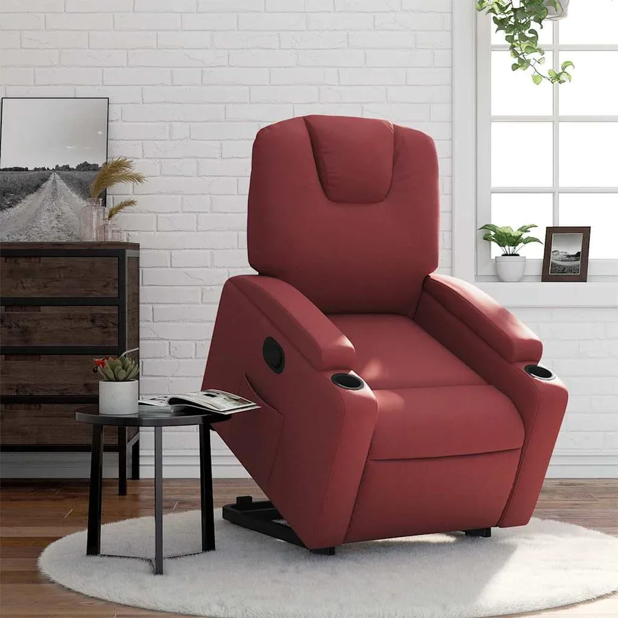 Fauteuil inclinable Rouge bordeaux Similicuir - 16