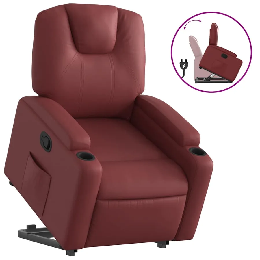 Fauteuil inclinable Rouge bordeaux Similicuir - 2