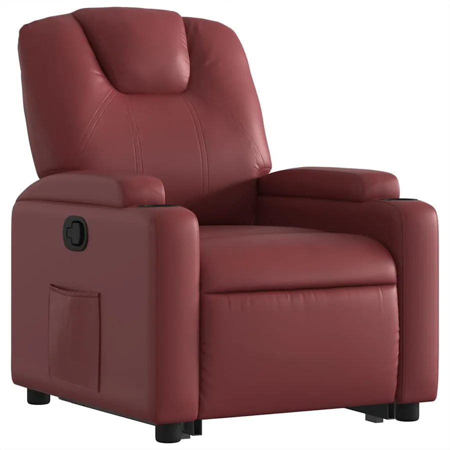 Fauteuil inclinable Rouge bordeaux Similicuir - 4