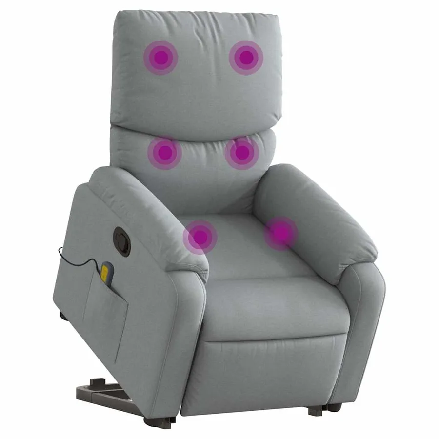 Fauteuil de massage inclinable Gris clair Tissu - 3