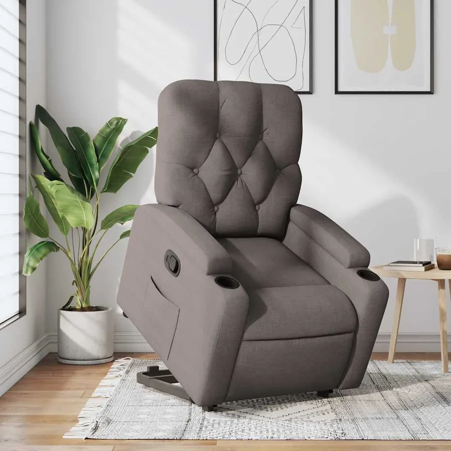 Fauteuil inclinable taupe tissu - 15