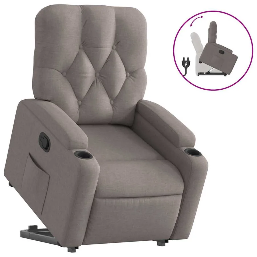 Fauteuil inclinable taupe tissu - 2