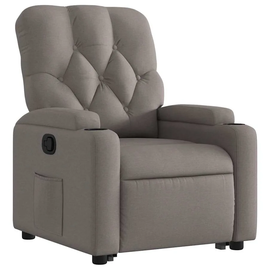 Fauteuil inclinable taupe tissu - 4