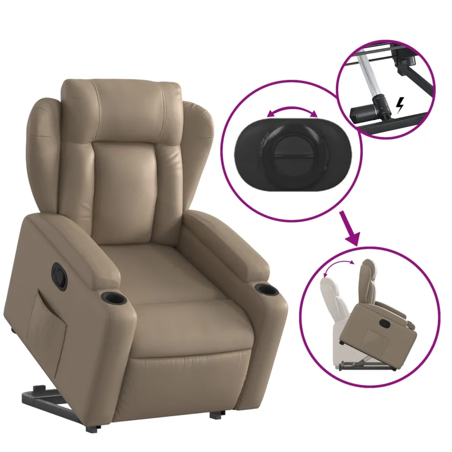 Fauteuil inclinable Cappuccino Similicuir - 6