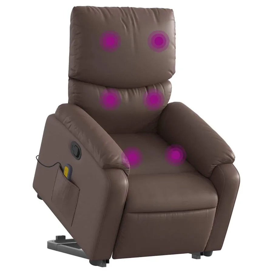 Fauteuil inclinable de massage Marron Similicuir - 3