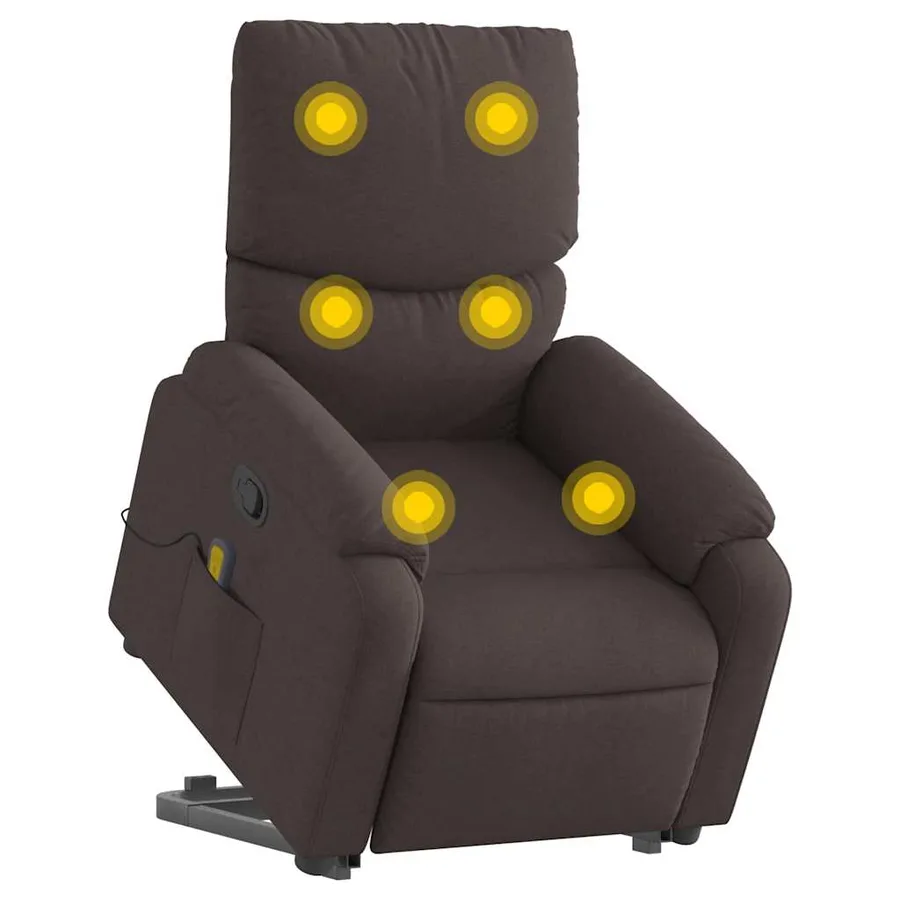 Fauteuil inclinable de massage Marron foncé Tissu - 3