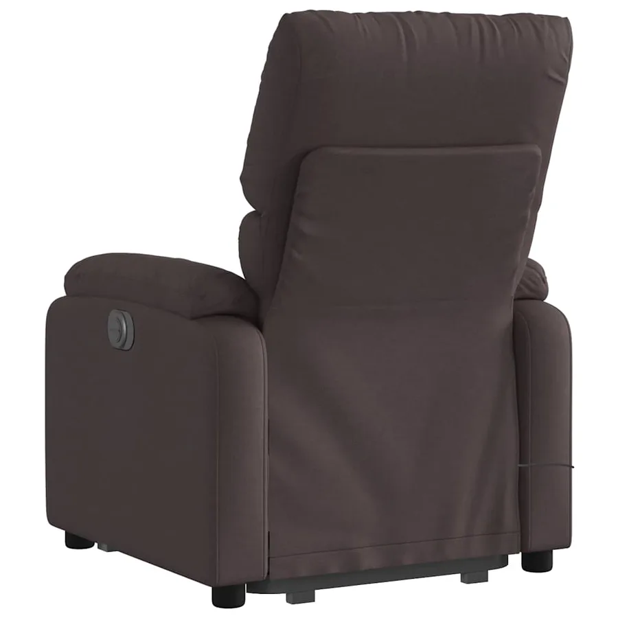 Fauteuil inclinable de massage Marron foncé Tissu - 5