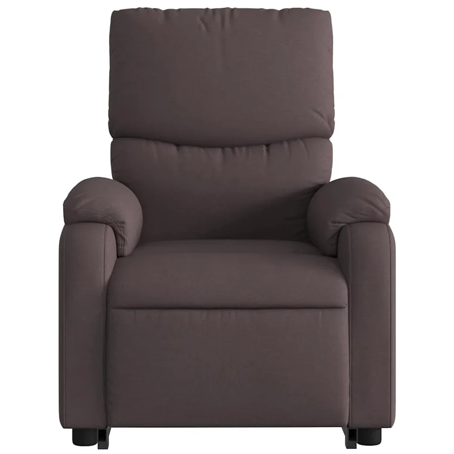 Fauteuil inclinable de massage Marron foncé Tissu - 9