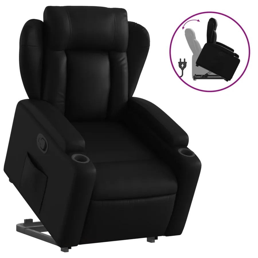 Fauteuil inclinable Noir Similicuir - 2