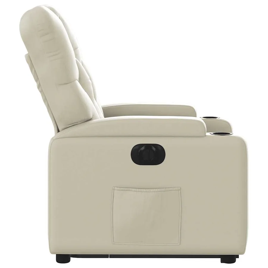 Fauteuil inclinable électrique crème similicuir - 10