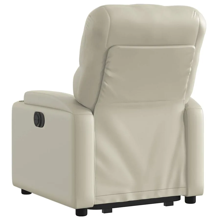 Fauteuil inclinable électrique crème similicuir - 5