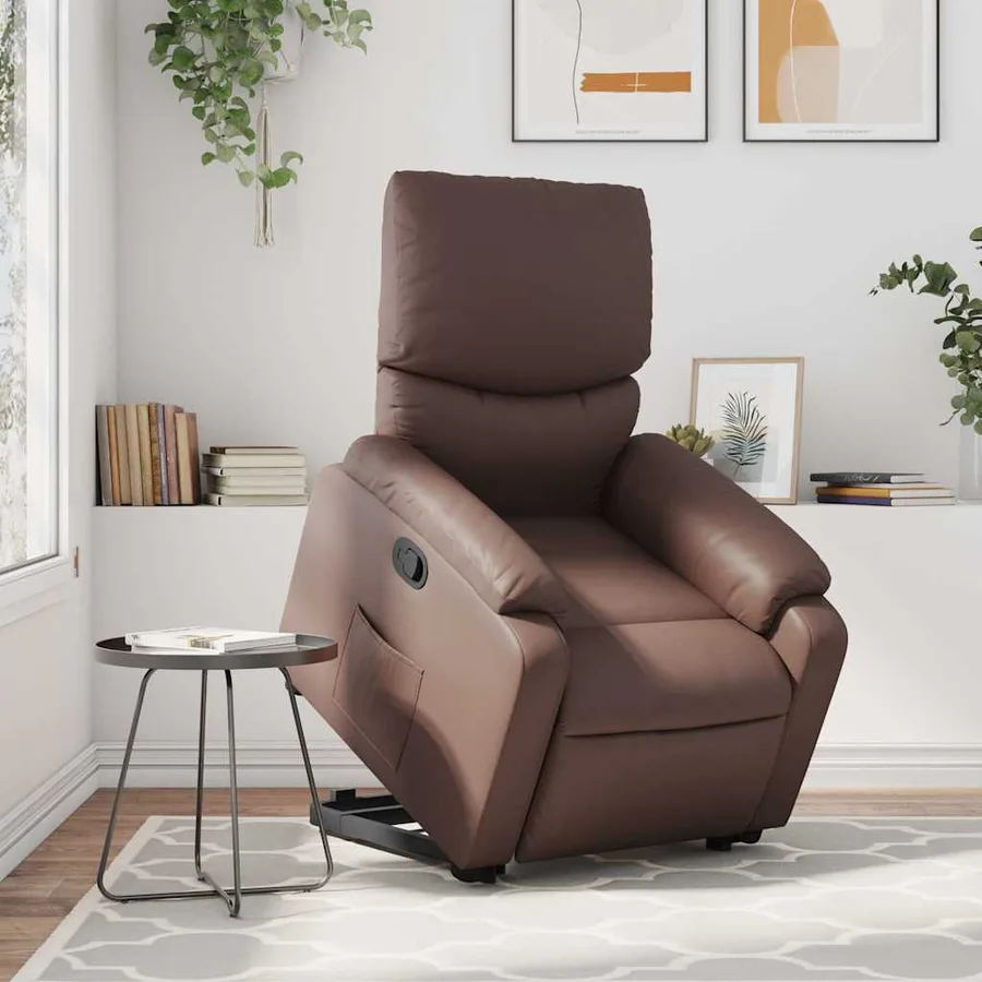 Fauteuil inclinable marron similicuir - 15