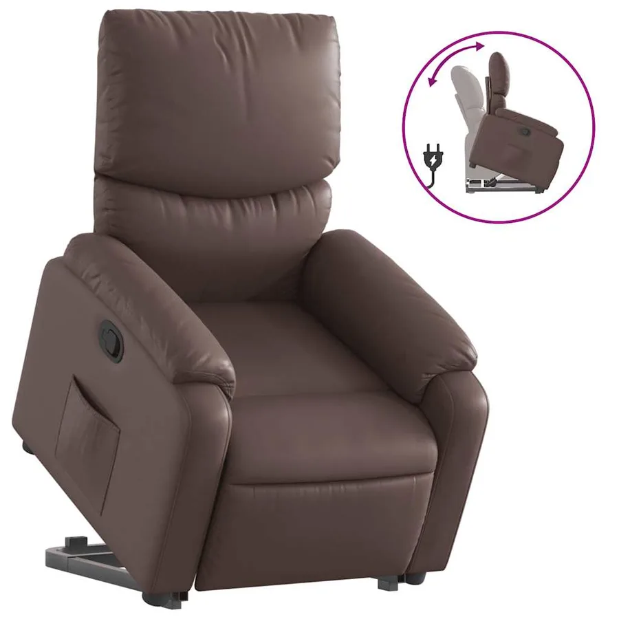 Fauteuil inclinable marron similicuir - 2