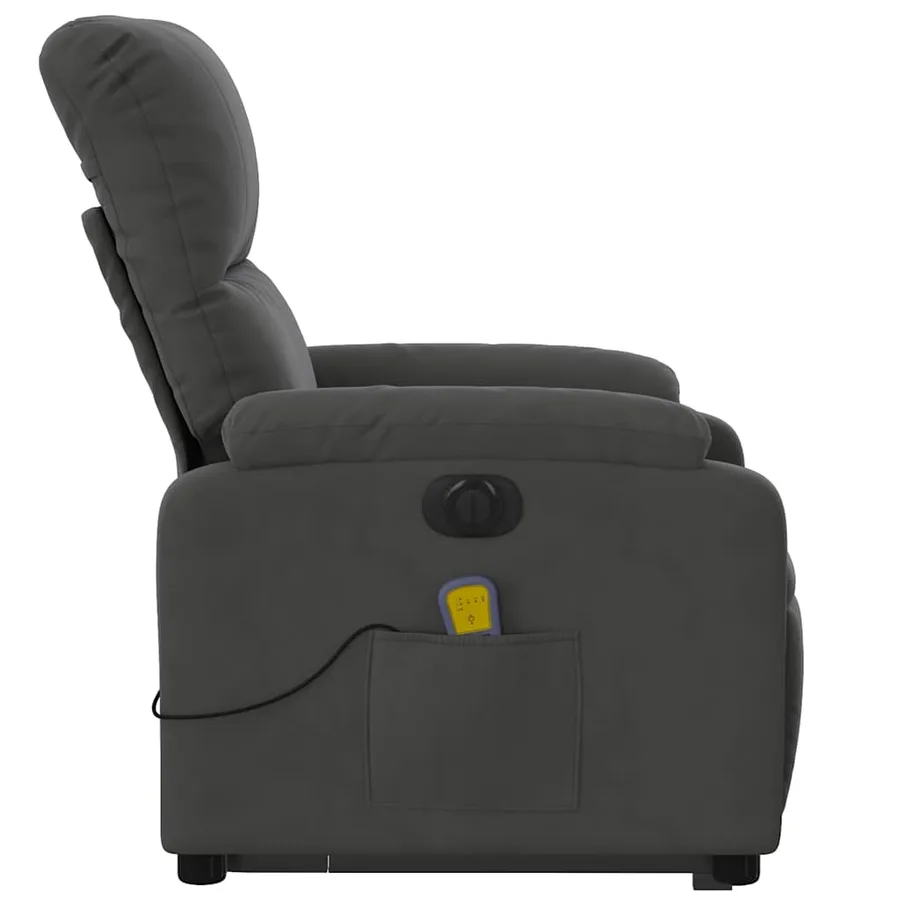 Fauteuil inclinable de massage électrique gris foncé - 10